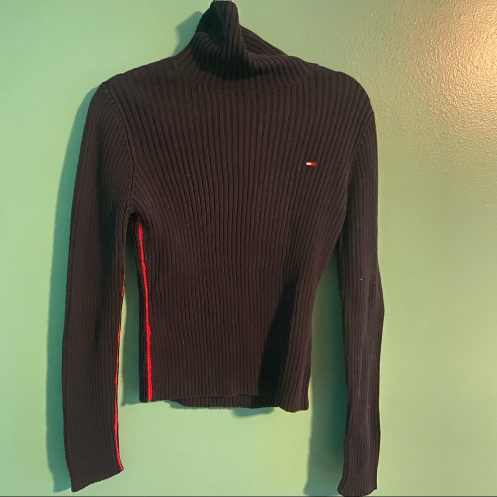 Navy Ribbed Tommy Jeans Turtleneck